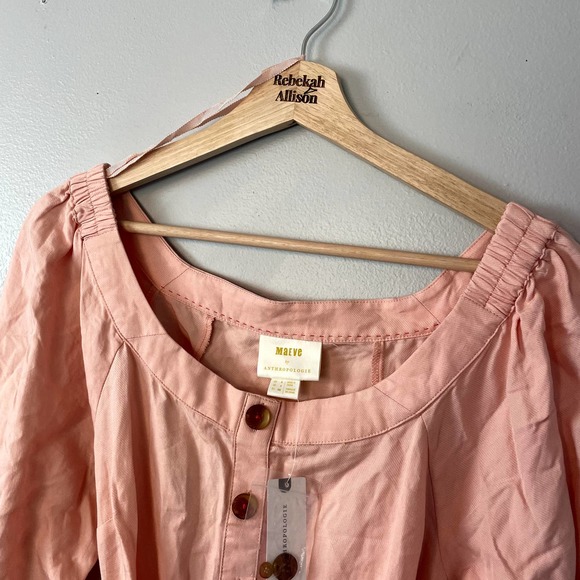 NWT Anthropologie Maeve Alanis Belted Button Top Shirt Blouse Women's Size 4 - Picture 10 of 16